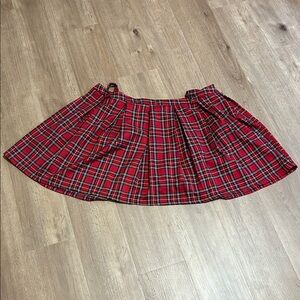 Hot Topic Red and Black Plaid Skirt
